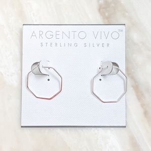 Argento Vivo Octagon Hoop Earrings